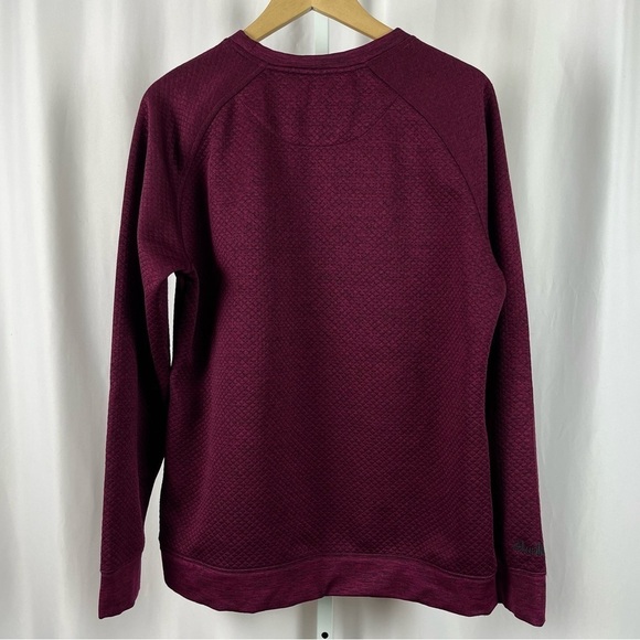 Huntworth XL Plum Jewel Tone Quilted Sweatshirt Heavy Long Sleeve Shirt - Picture 2 of 7